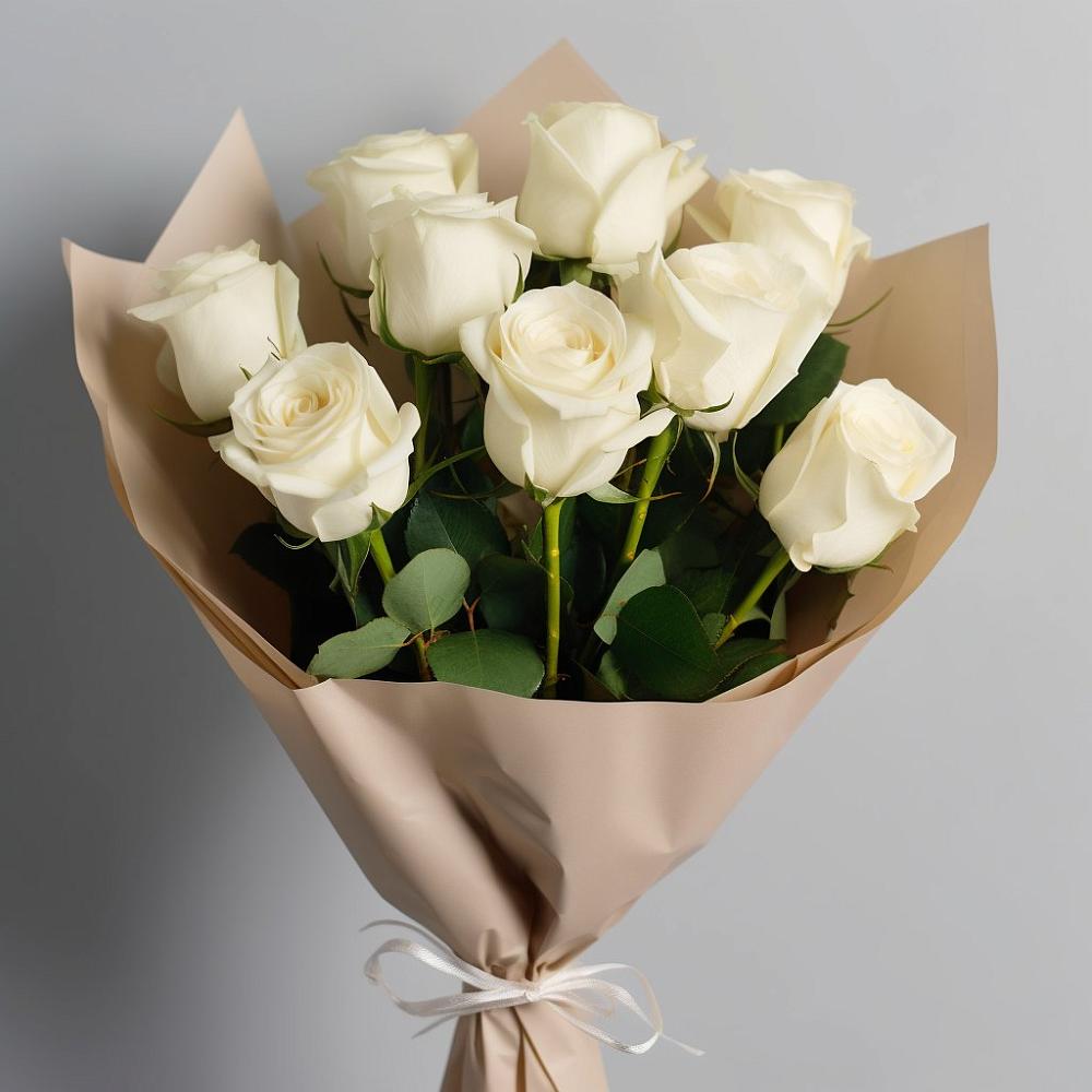 Букет 9 Белых роз Эдлесс Лав в Новосибирске