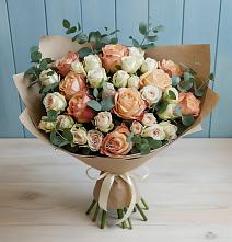 Букет цветов из:  Альстромерии и Розы в Новосибирске